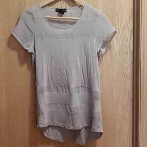 Design 365 slate gray taupe short sleeve top